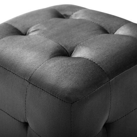 Poef 2 st 30x30x30 cm fluweel zwart 4