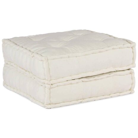Poef modulair 70x70x36 crèmekleurig stof 1