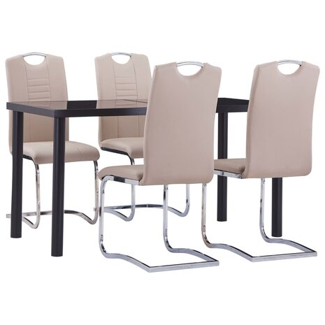 5-delige Eethoek kunstleer cappuccino 1