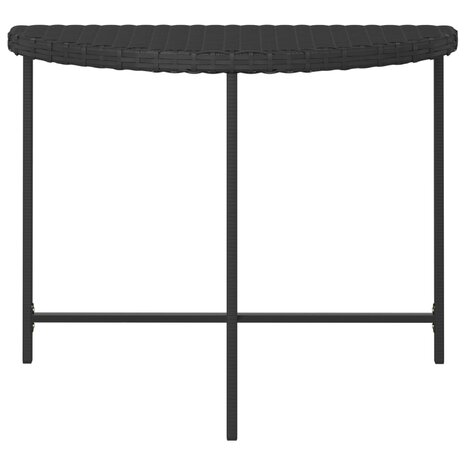 Tuintafel 100x50x75 cm poly rattan zwart 4