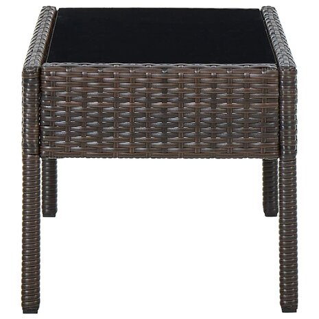 Tuintafel 75x40x37 cm poly rattan bruin 3