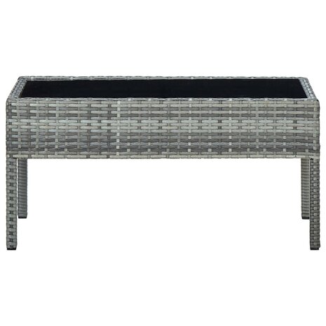 Tuintafel 75x40x37 cm poly rattan grijs 2