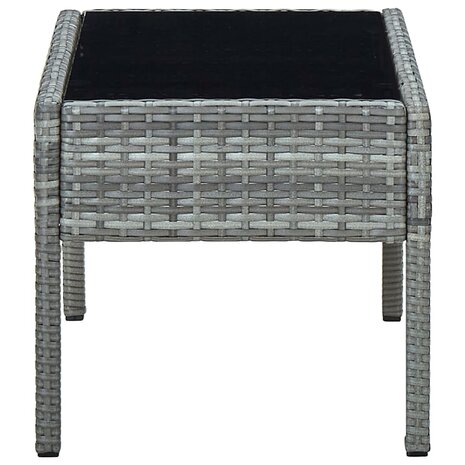 Tuintafel 75x40x37 cm poly rattan grijs 3
