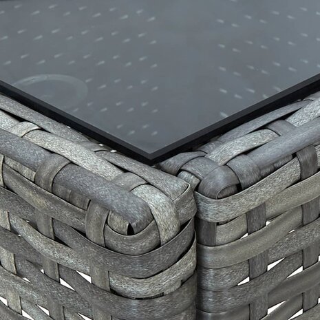 Tuintafel 75x40x37 cm poly rattan grijs 4