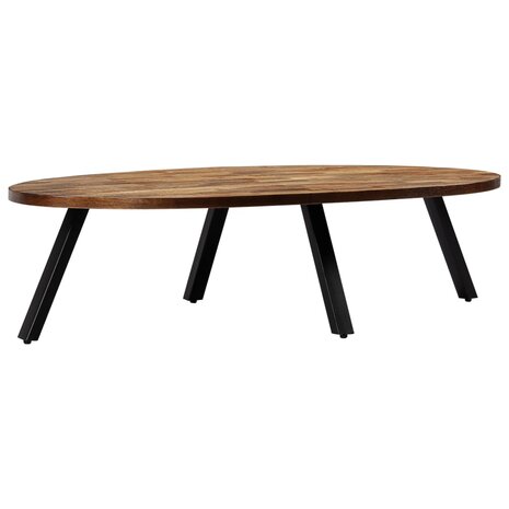 Salontafel ovaal 120x60x30 cm massief gerecycled teakhout 2