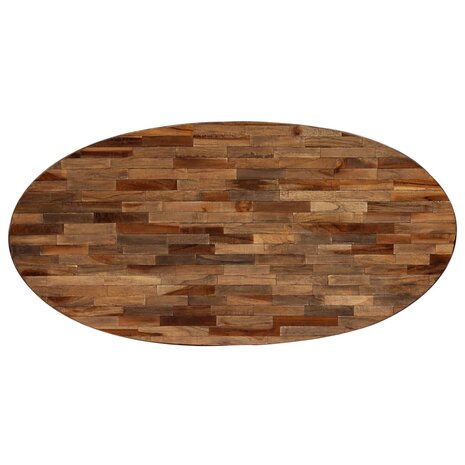 Salontafel ovaal 120x60x30 cm massief gerecycled teakhout 5
