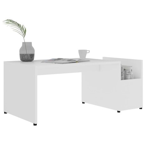 Salontafel 90x45x35 cm bewerkt hout wit 3