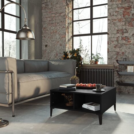 Salontafel 60x60x30 cm bewerkt hout zwart 1