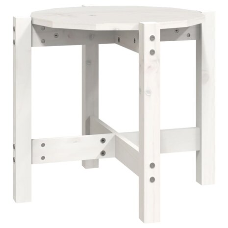 Salontafel Ø 52,5x45 cm massief grenenhout wit 2