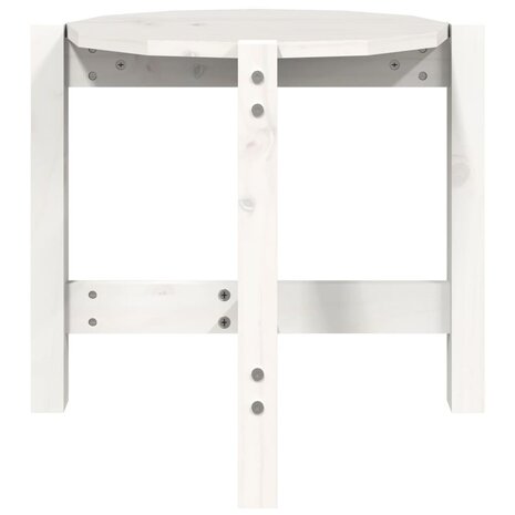 Salontafel Ø 52,5x45 cm massief grenenhout wit 5