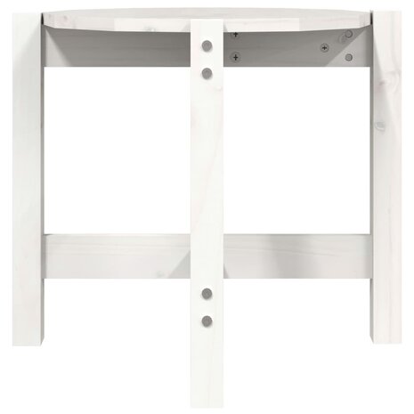Salontafel Ø 52,5x45 cm massief grenenhout wit 6