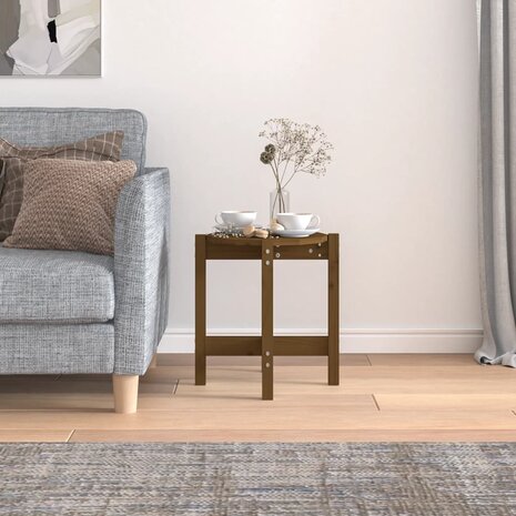 Salontafel Ø 42,5x45 cm massief grenenhout honingbruin 3