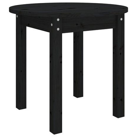 Salontafel Ø 45x40 cm massief grenenhout zwart 2