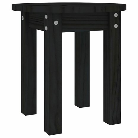 Salontafel Ø 35x35 cm massief grenenhout zwart 2
