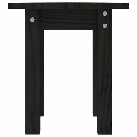 Salontafel Ø 35x35 cm massief grenenhout zwart 5