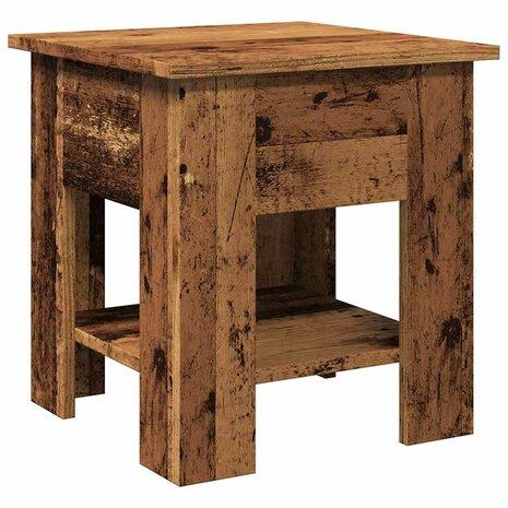 Salontafel 40x40x42 cm bewerkt hout oud houtkleurig 2