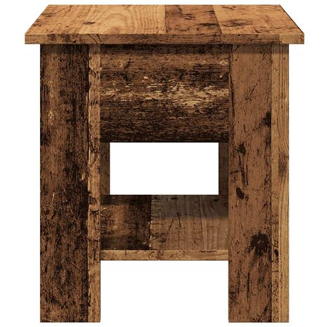 Salontafel 40x40x42 cm bewerkt hout oud houtkleurig 5