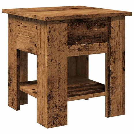 Salontafel 40x40x42 cm bewerkt hout oud houtkleurig 6