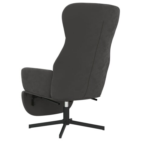 Relaxstoel met voetensteun fluweel donkergrijs 6