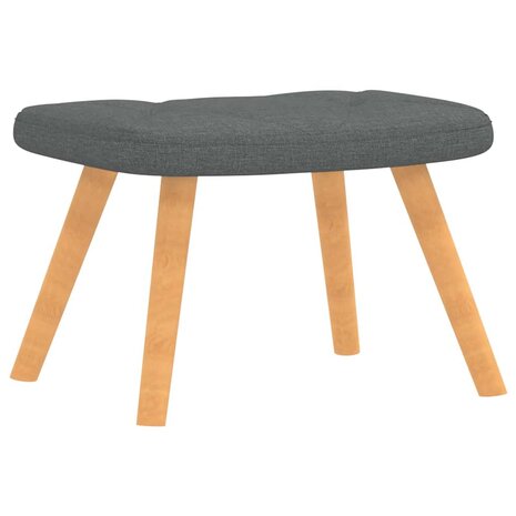 Relaxstoel met voetenbank stof donkergrijs 6