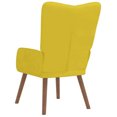 Relaxstoel fluweel mosterdgeel 5