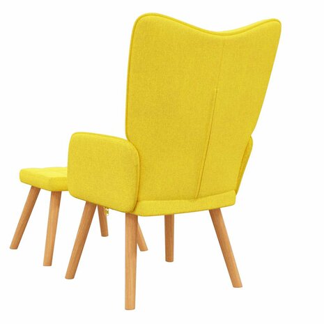 Relaxstoel met voetenbank stof mosterdgeel 5
