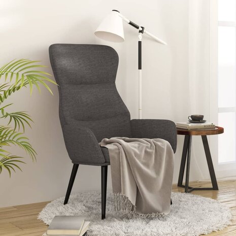 Relaxstoel stof donkergrijs 1