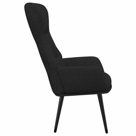 Relaxstoel stof zwart 4