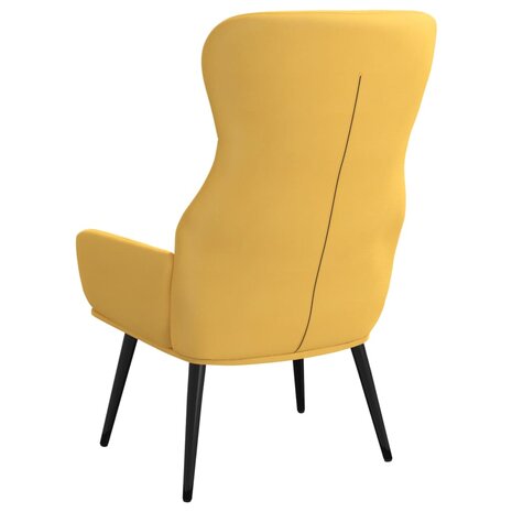 Relaxstoel stof mosterdgeel 5