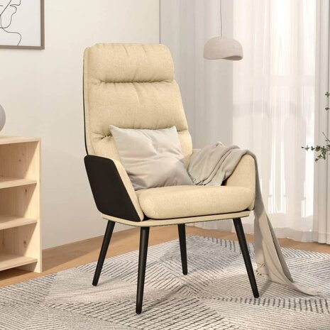 Relaxstoel stof crèmekleurig 1