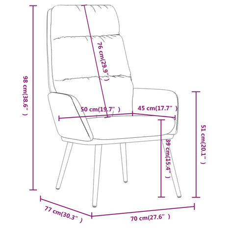 Relaxstoel stof crèmekleurig 9