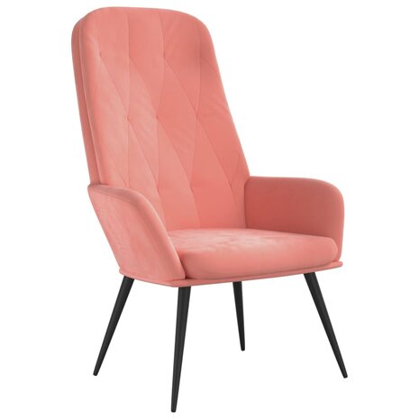 Relaxstoel fluweel roze 2