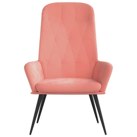 Relaxstoel fluweel roze 3
