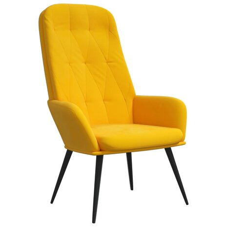 Relaxstoel fluweel mosterdgeel 2