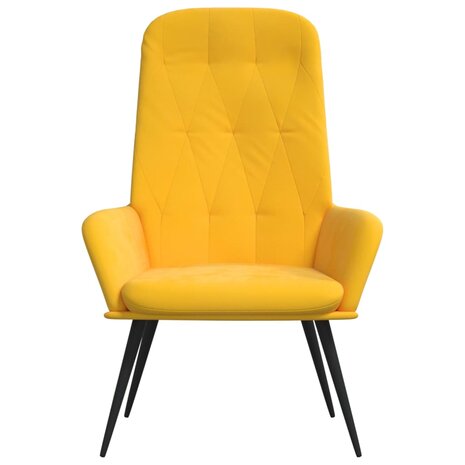 Relaxstoel fluweel mosterdgeel 3