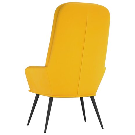 Relaxstoel fluweel mosterdgeel 5