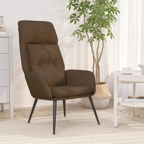 Relaxstoel kunstsuède bruin 1