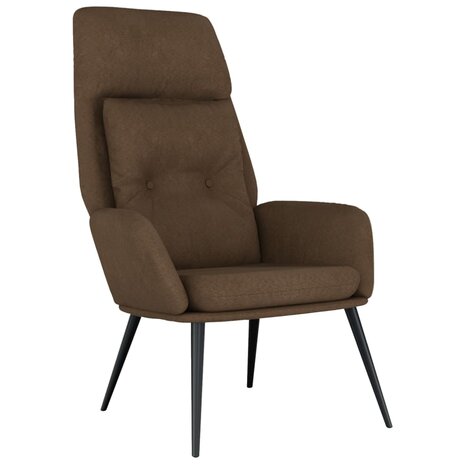 Relaxstoel kunstsuède bruin 2