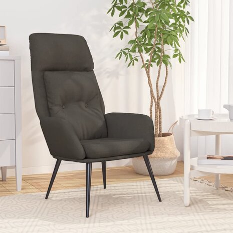 Relaxstoel kunstsuède donkergrijs 1