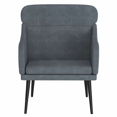 Fauteuil 63x76x80 cm fluweel donkergrijs 3