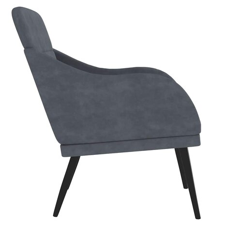 Fauteuil 63x76x80 cm fluweel donkergrijs 4