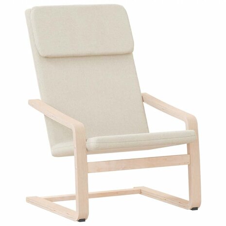 Relaxstoel crèmekleurig stof 2