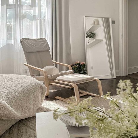 Relaxstoel crèmekleurig stof 4