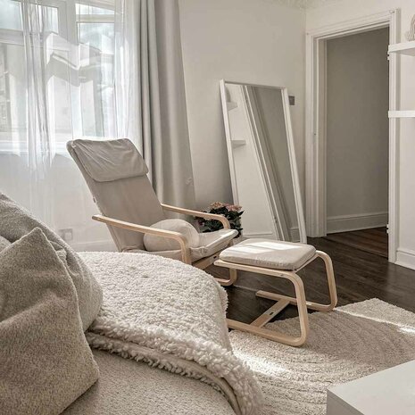 Relaxstoel crèmekleurig stof 5