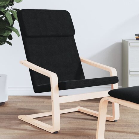 Relaxstoel stof zwart 1