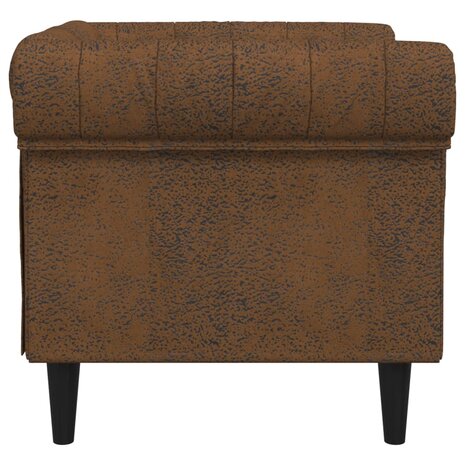 Fauteuil Chesterfield-stijl stof bruin 5