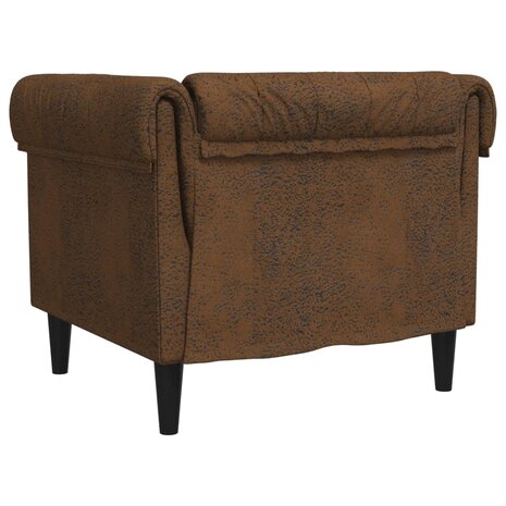 Fauteuil Chesterfield-stijl stof bruin 6