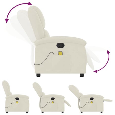 Massagestoel verstelbaar fluweel crèmekleurig 7