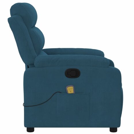 Massagestoel verstelbaar fluweel blauw 8