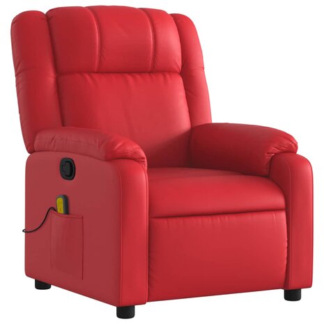 Massagestoel verstelbaar kunstleer rood 3